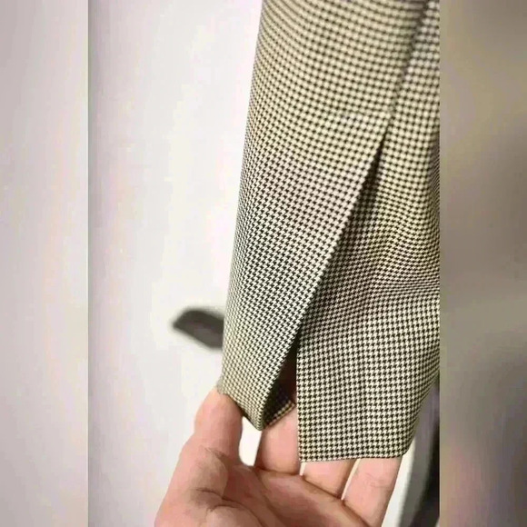 JIL SANDER Black White Gray Houndstooth Fitted Wool Pencil Skirt 40EU  4US Italy - Picture 6 of 10